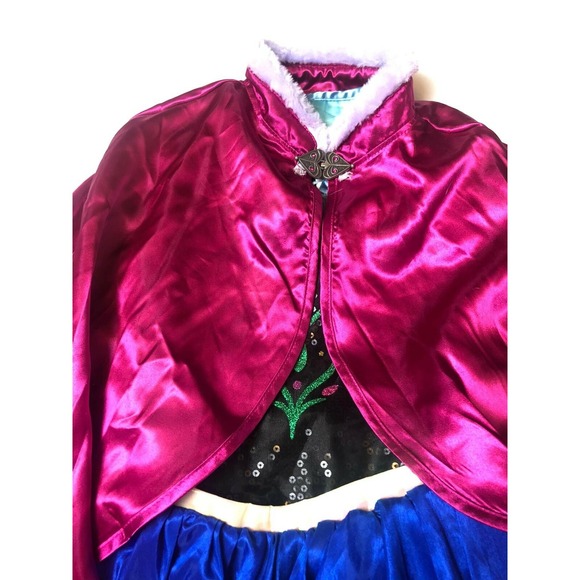 Disney Store Frozen ANNA COSTUME DRESS W Cape Size 9/10 NWT AUTHENTIC ORIGINAL - Picture 2 of 9